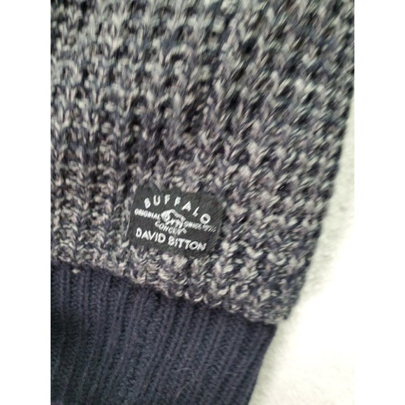 Buffalo by David Bitton Sweater Mens Medium Gray Sherpa Lined Hooded Full Zipper - Picture 9 of 13